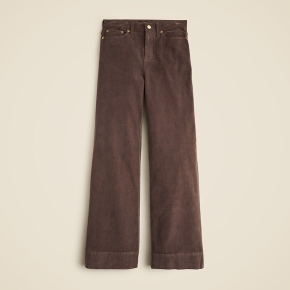 JCREW Size 27 Wide-Leg Corduroy Trouser in Dark Chocolate $148 BT922 - Picture 2 of 7